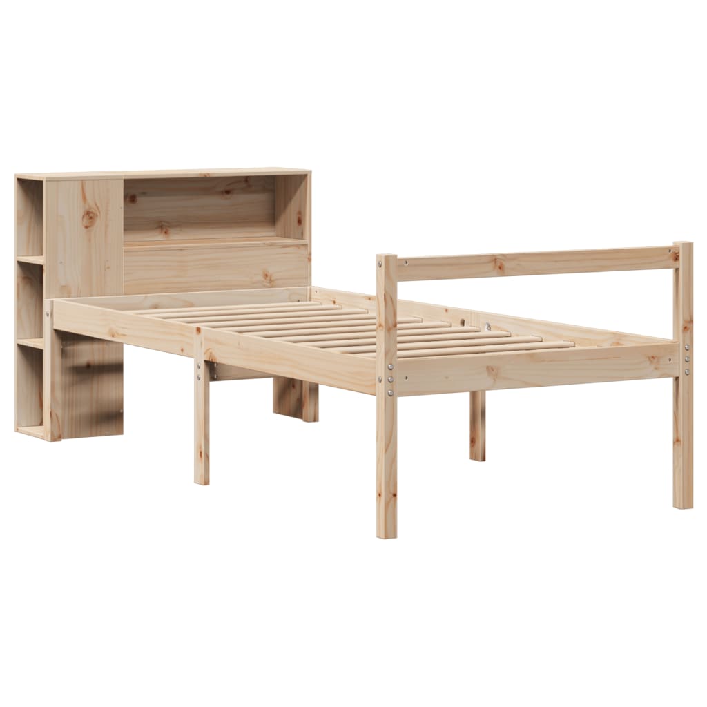 Bed met boekenkast zonder matras massief grenenhout 75x190 cm is nu te koop bij PeponiXL, paradijselijk wonen!