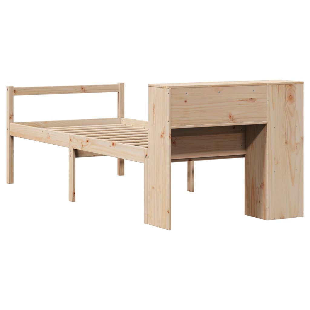 Bed met boekenkast zonder matras massief grenenhout 75x190 cm is nu te koop bij PeponiXL, paradijselijk wonen!