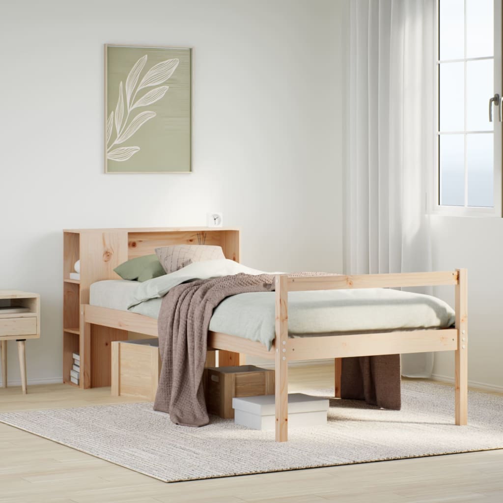 Bed met boekenkast zonder matras massief grenenhout 75x190 cm is nu te koop bij PeponiXL, paradijselijk wonen!