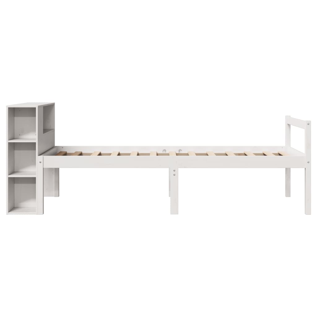 Bed met boekenkast zonder matras grenenhout wit 75x190 cm is nu te koop bij PeponiXL, paradijselijk wonen!