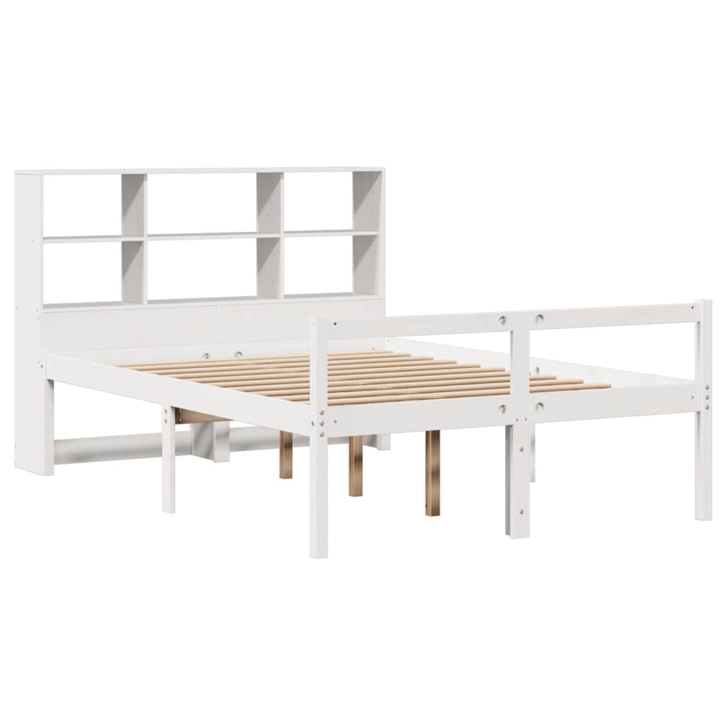 Bed met boekenkast zonder matras grenenhout wit 160x200 cm is nu te koop bij PeponiXL, paradijselijk wonen!