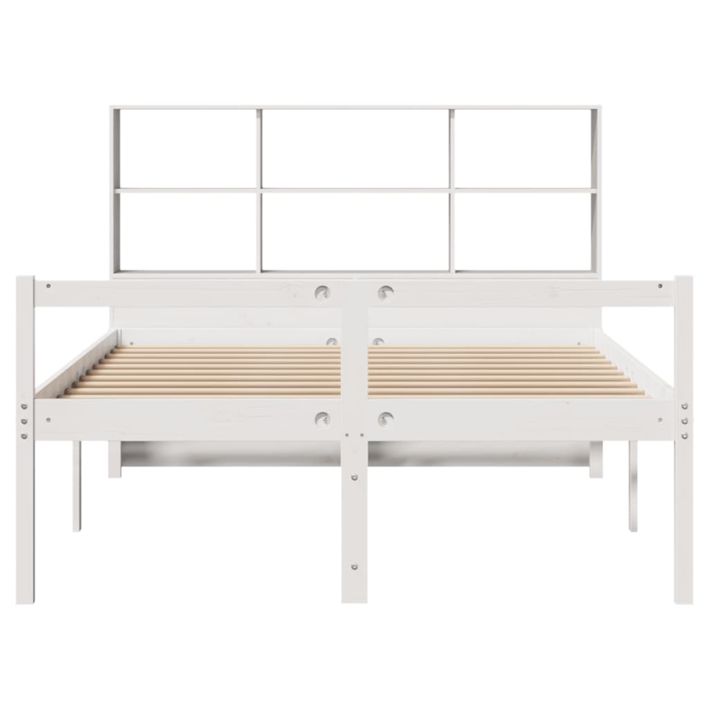 Bed met boekenkast zonder matras grenenhout wit 160x200 cm is nu te koop bij PeponiXL, paradijselijk wonen!