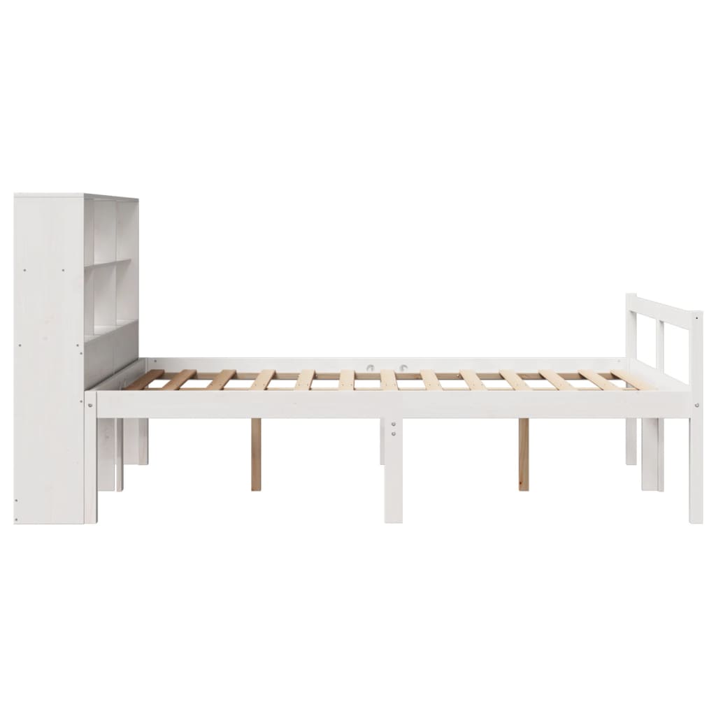 Bed met boekenkast zonder matras grenenhout wit 160x200 cm is nu te koop bij PeponiXL, paradijselijk wonen!