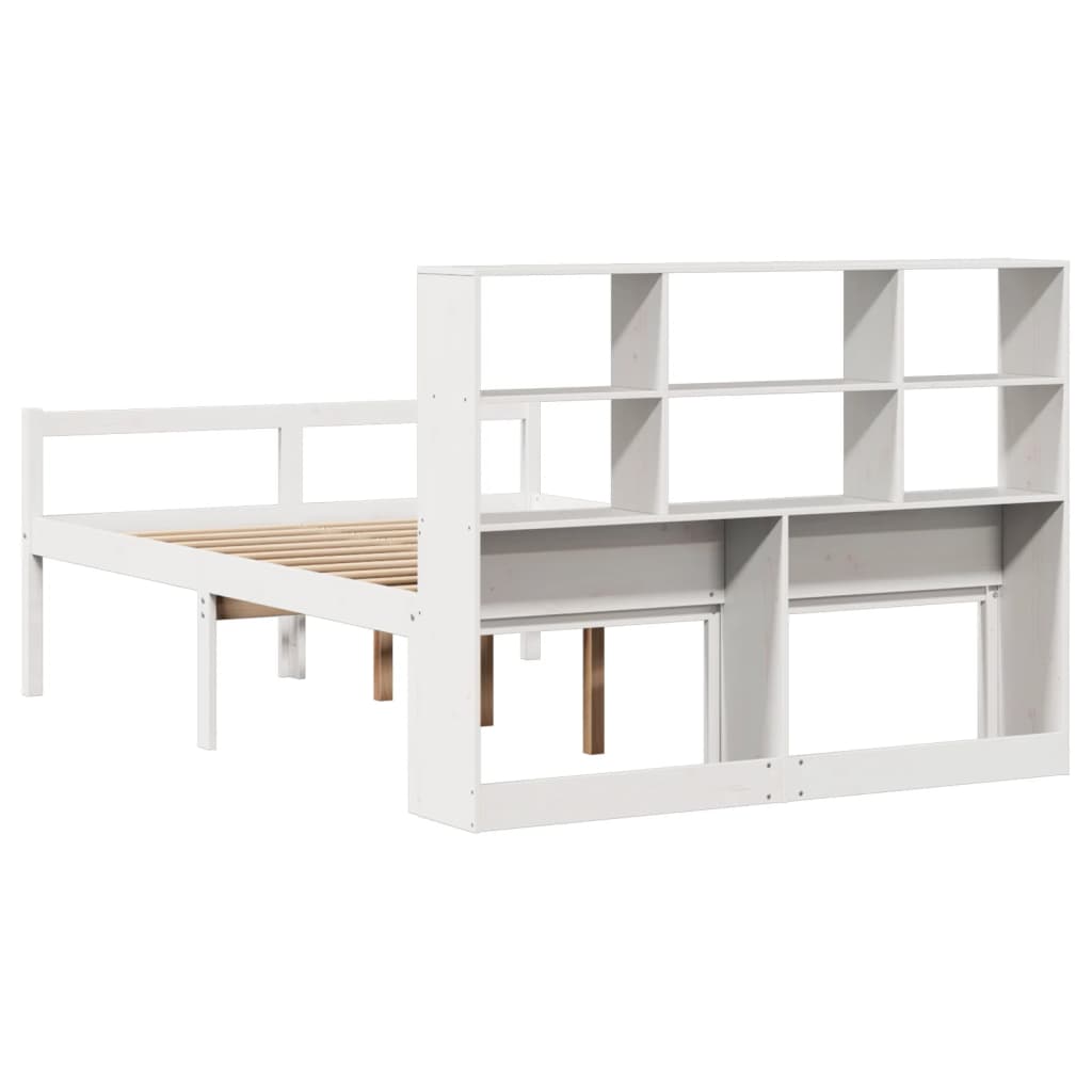 Bed met boekenkast zonder matras grenenhout wit 160x200 cm is nu te koop bij PeponiXL, paradijselijk wonen!