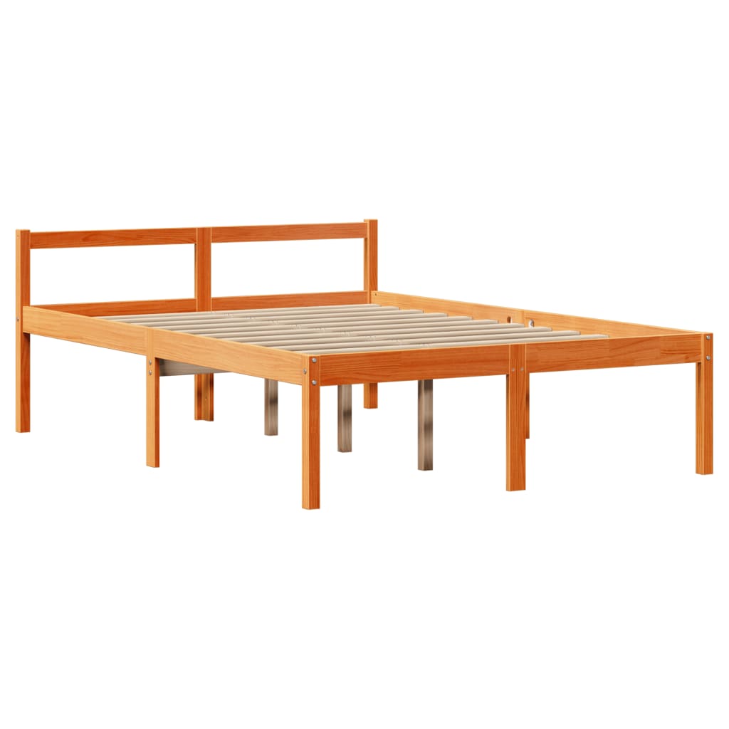 Bed met boekenkast zonder matras hout wasbruin 135x190 cm is nu te koop bij PeponiXL, paradijselijk wonen!