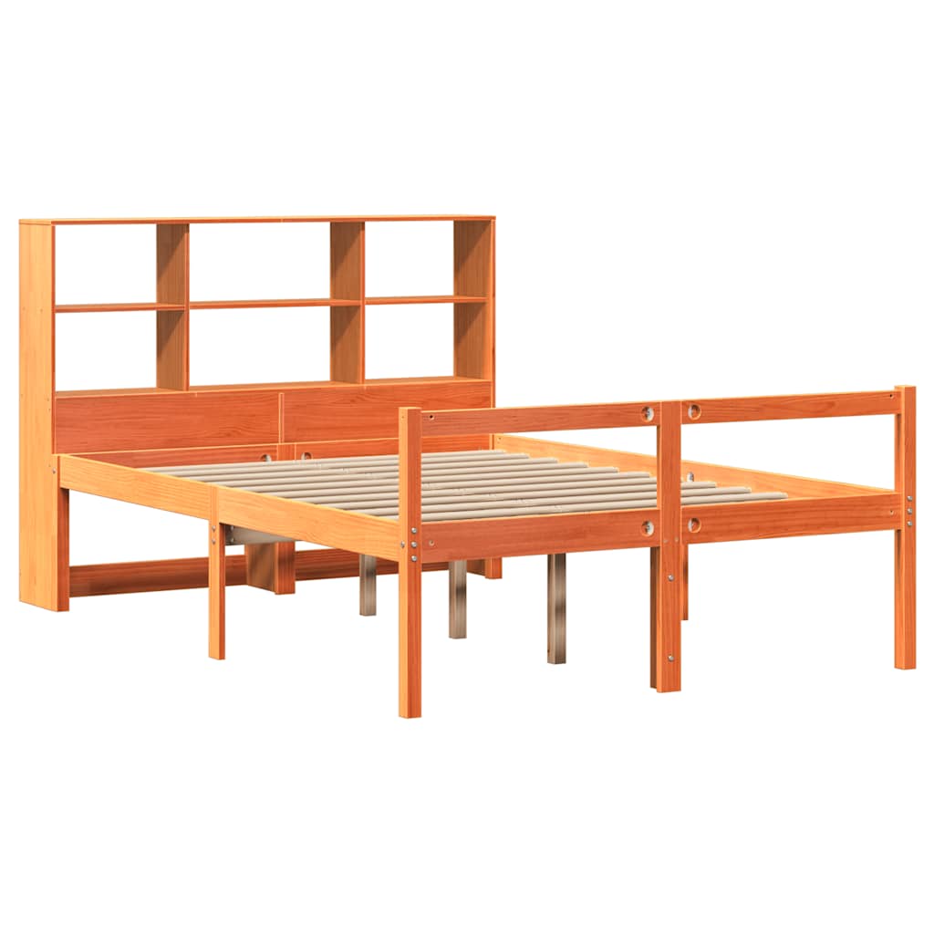 Bed met boekenkast zonder matras hout wasbruin 140x200 cm is nu te koop bij PeponiXL, paradijselijk wonen!