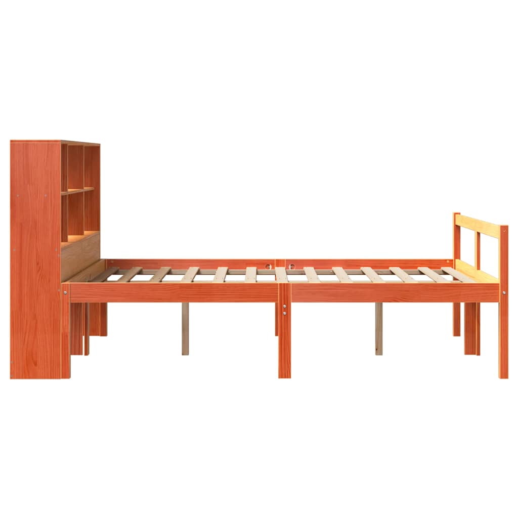 Bed met boekenkast zonder matras hout wasbruin 140x200 cm is nu te koop bij PeponiXL, paradijselijk wonen!