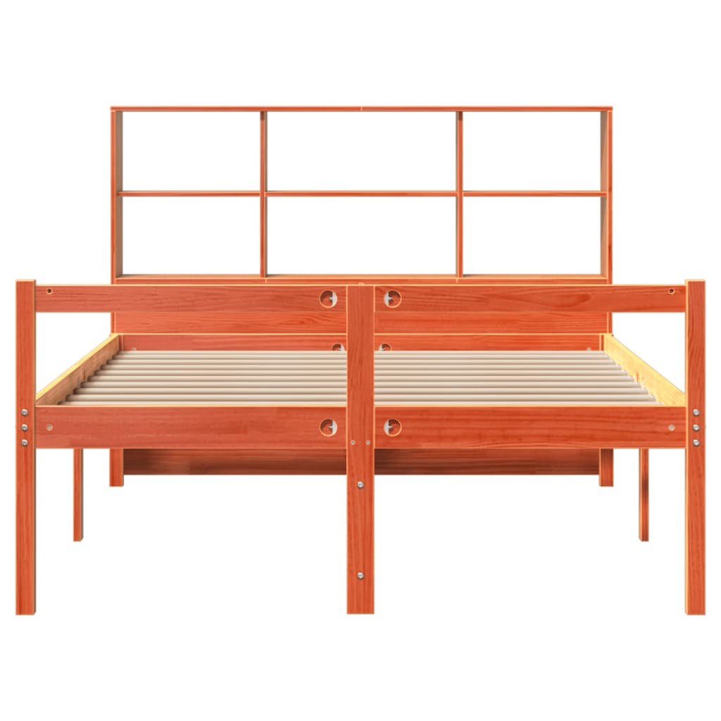 Bed met boekenkast zonder matras hout wasbruin 160x200 cm is nu te koop bij PeponiXL, paradijselijk wonen!