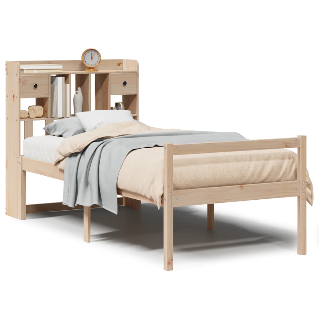 Bed met boekenkast zonder matras massief grenenhout 75x190 cm is nu te koop bij PeponiXL, paradijselijk wonen!