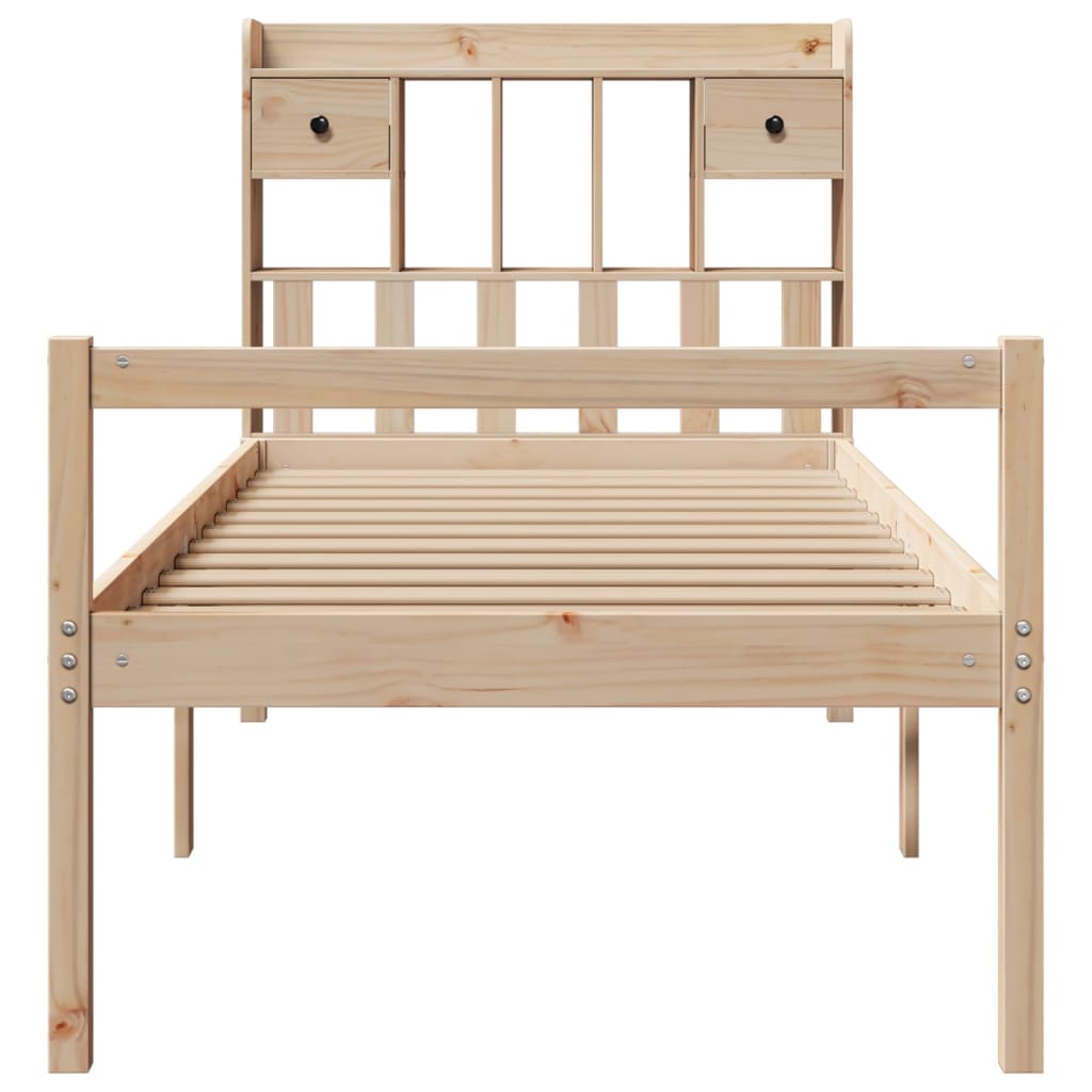 Bed met boekenkast zonder matras massief grenenhout 75x190 cm is nu te koop bij PeponiXL, paradijselijk wonen!