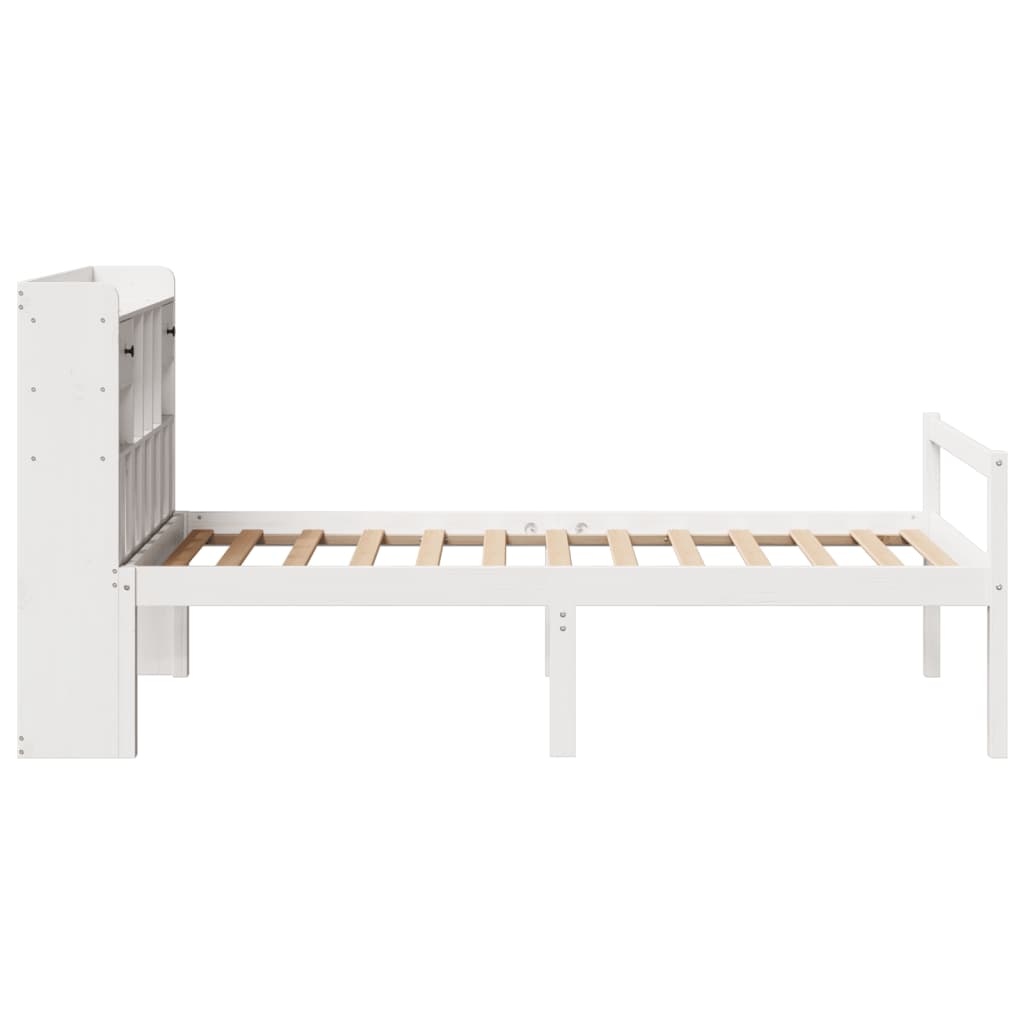 Bed met boekenkast zonder matras grenenhout wit 75x190 cm is nu te koop bij PeponiXL, paradijselijk wonen!