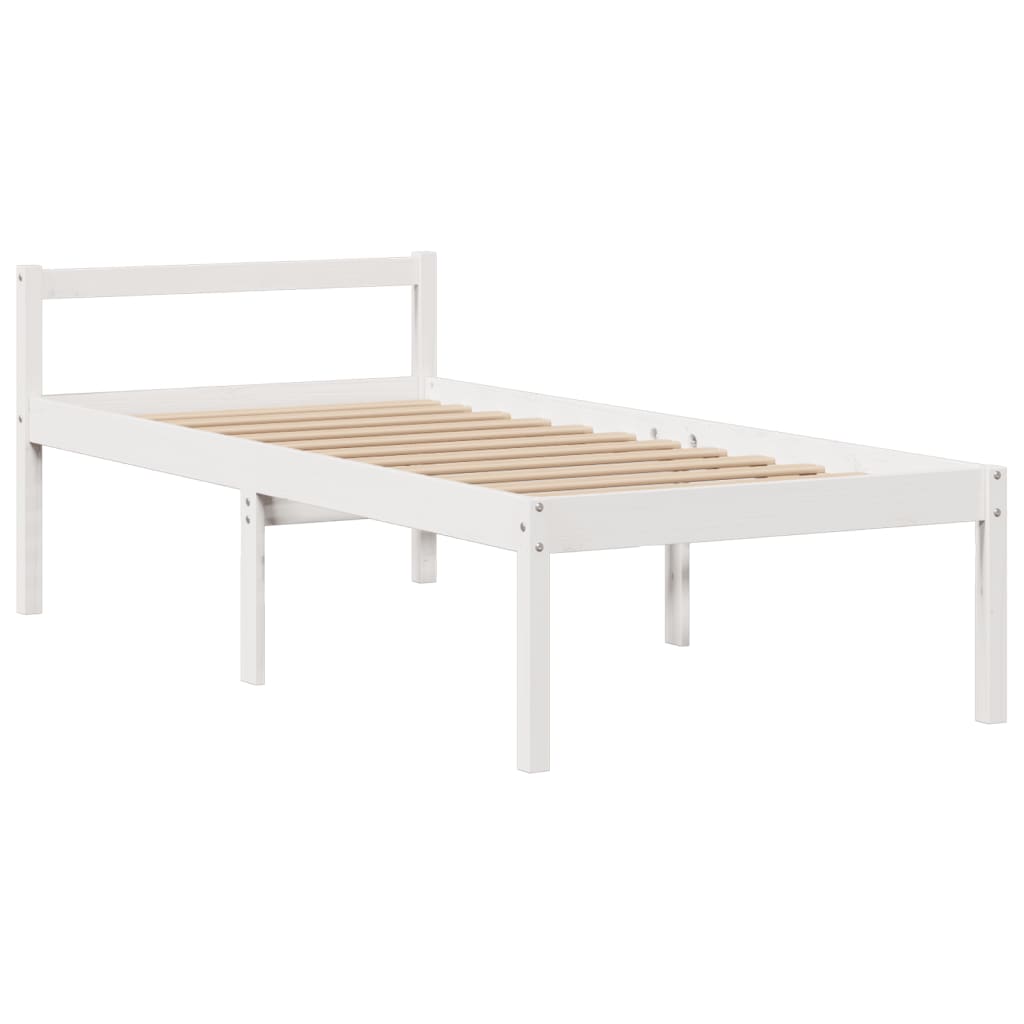 Bed met boekenkast zonder matras grenenhout wit 75x190 cm is nu te koop bij PeponiXL, paradijselijk wonen!