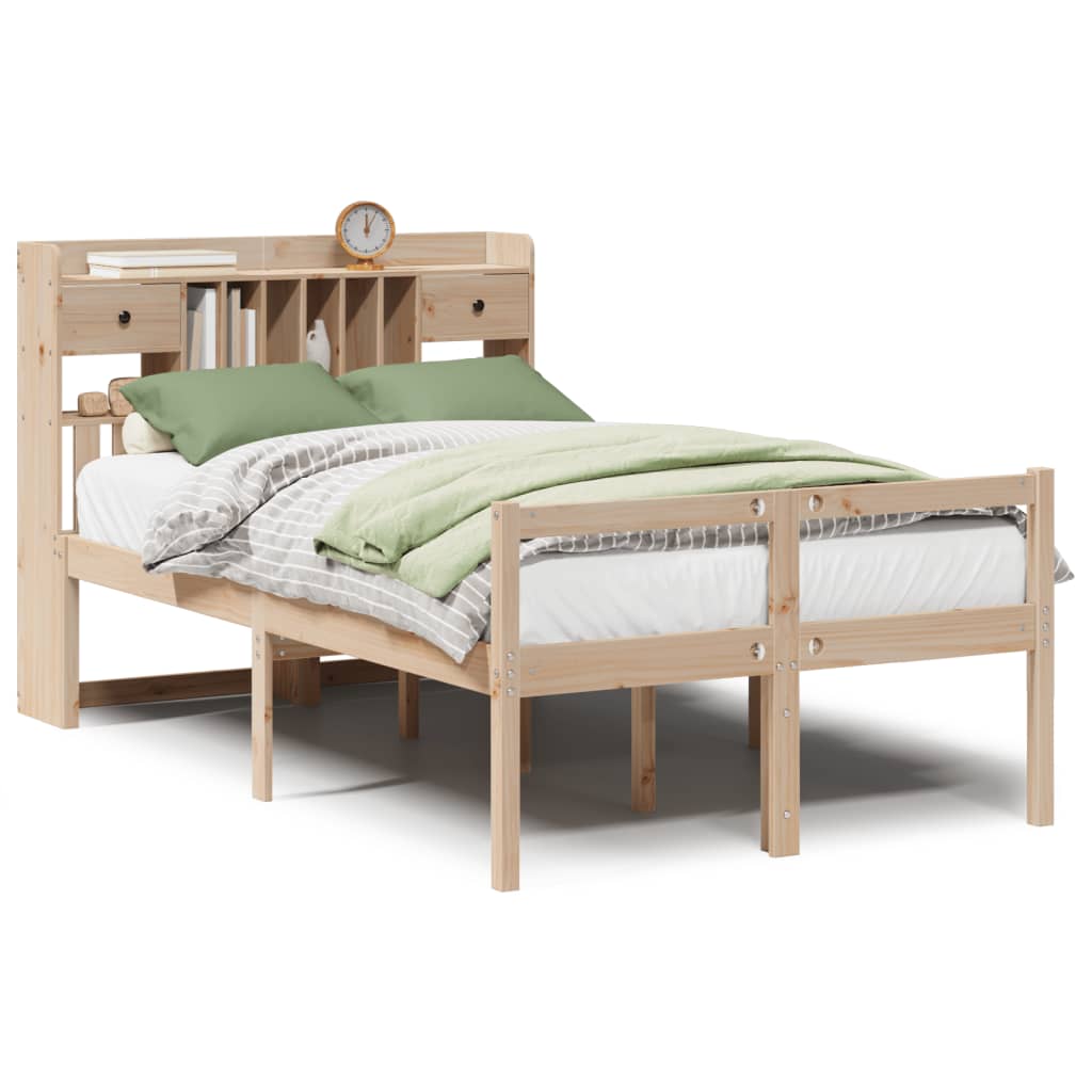 Bed met boekenkast zonder matras massief grenenhout 135x190 cm is nu te koop bij PeponiXL, paradijselijk wonen!