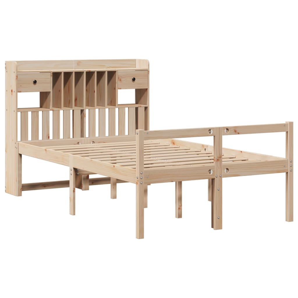 Bed met boekenkast zonder matras massief grenenhout 135x190 cm is nu te koop bij PeponiXL, paradijselijk wonen!