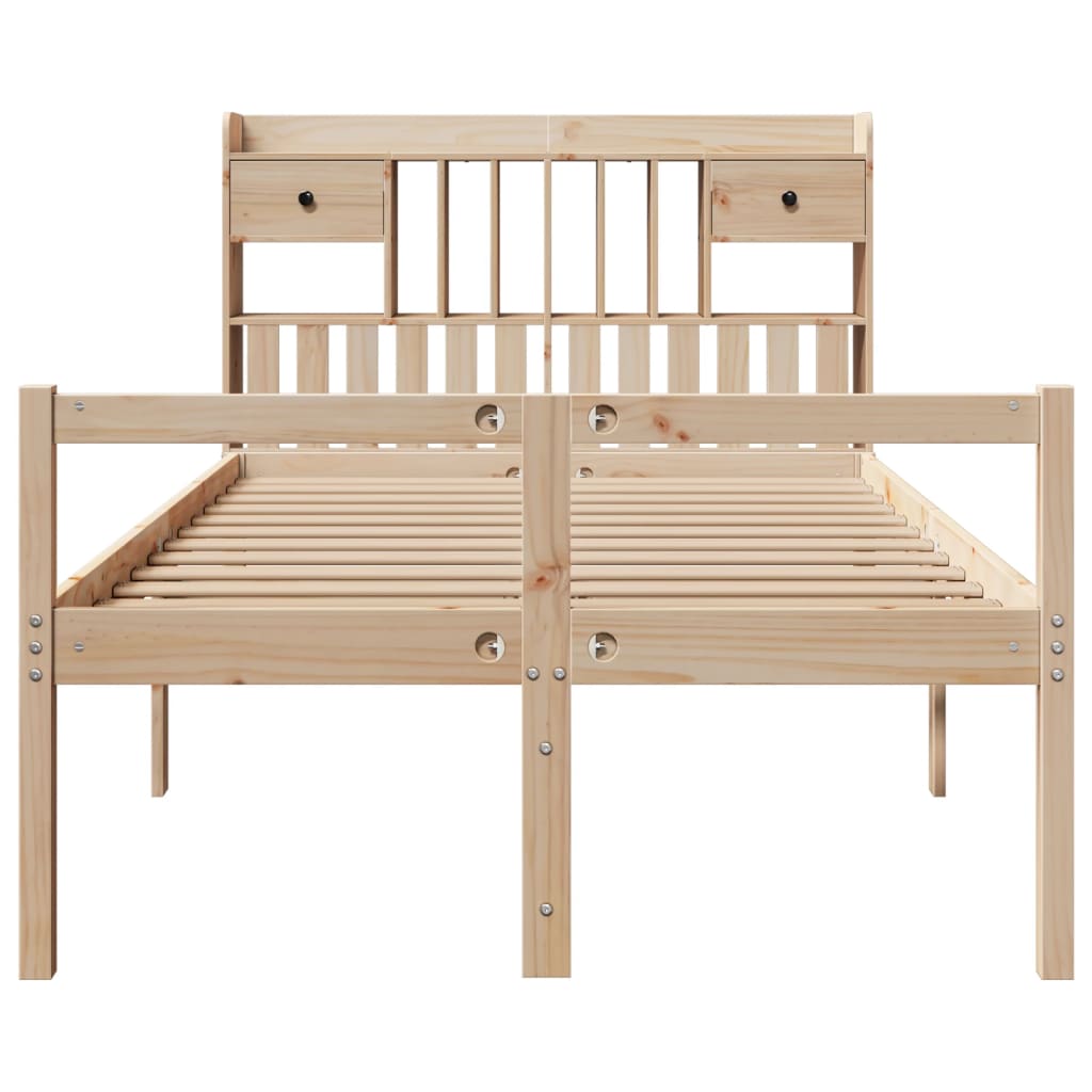 Bed met boekenkast zonder matras massief grenenhout 135x190 cm is nu te koop bij PeponiXL, paradijselijk wonen!