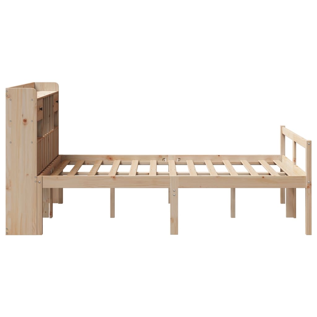 Bed met boekenkast zonder matras massief grenenhout 135x190 cm is nu te koop bij PeponiXL, paradijselijk wonen!