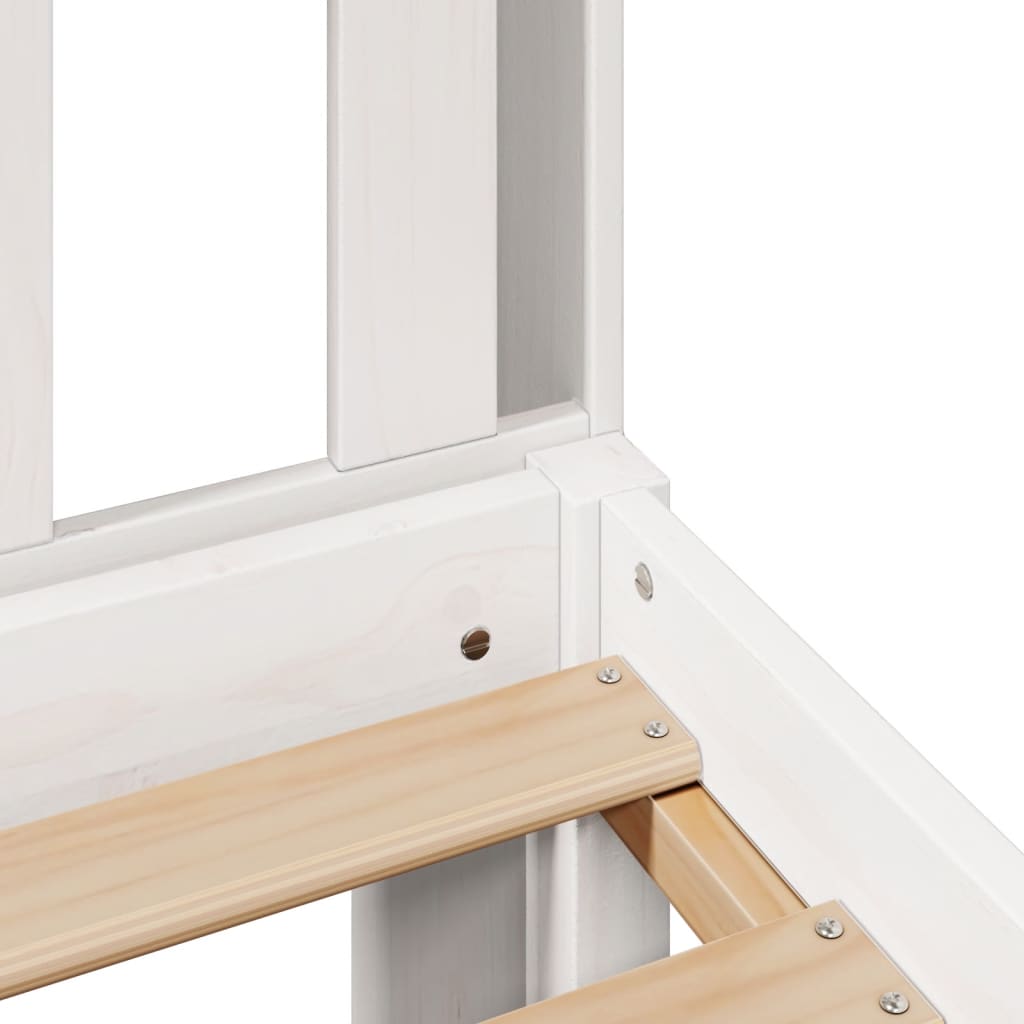 Bed met boekenkast zonder matras grenenhout wit 135x190 cm is nu te koop bij PeponiXL, paradijselijk wonen!