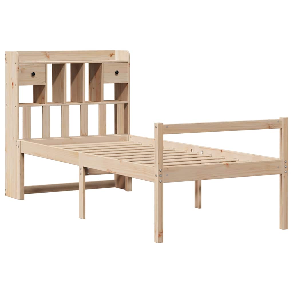 Bed met boekenkast zonder matras massief grenenhout 90x200 cm is nu te koop bij PeponiXL, paradijselijk wonen!