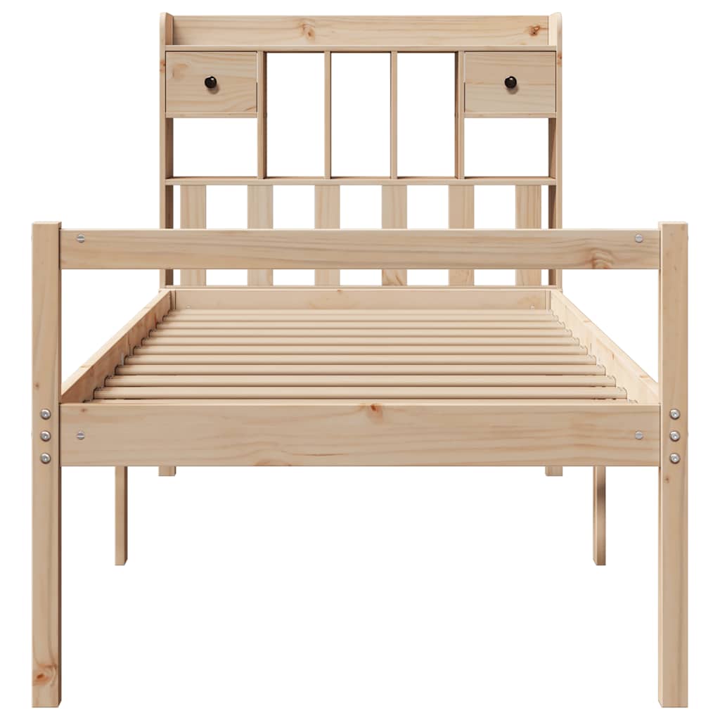 Bed met boekenkast zonder matras massief grenenhout 90x200 cm is nu te koop bij PeponiXL, paradijselijk wonen!