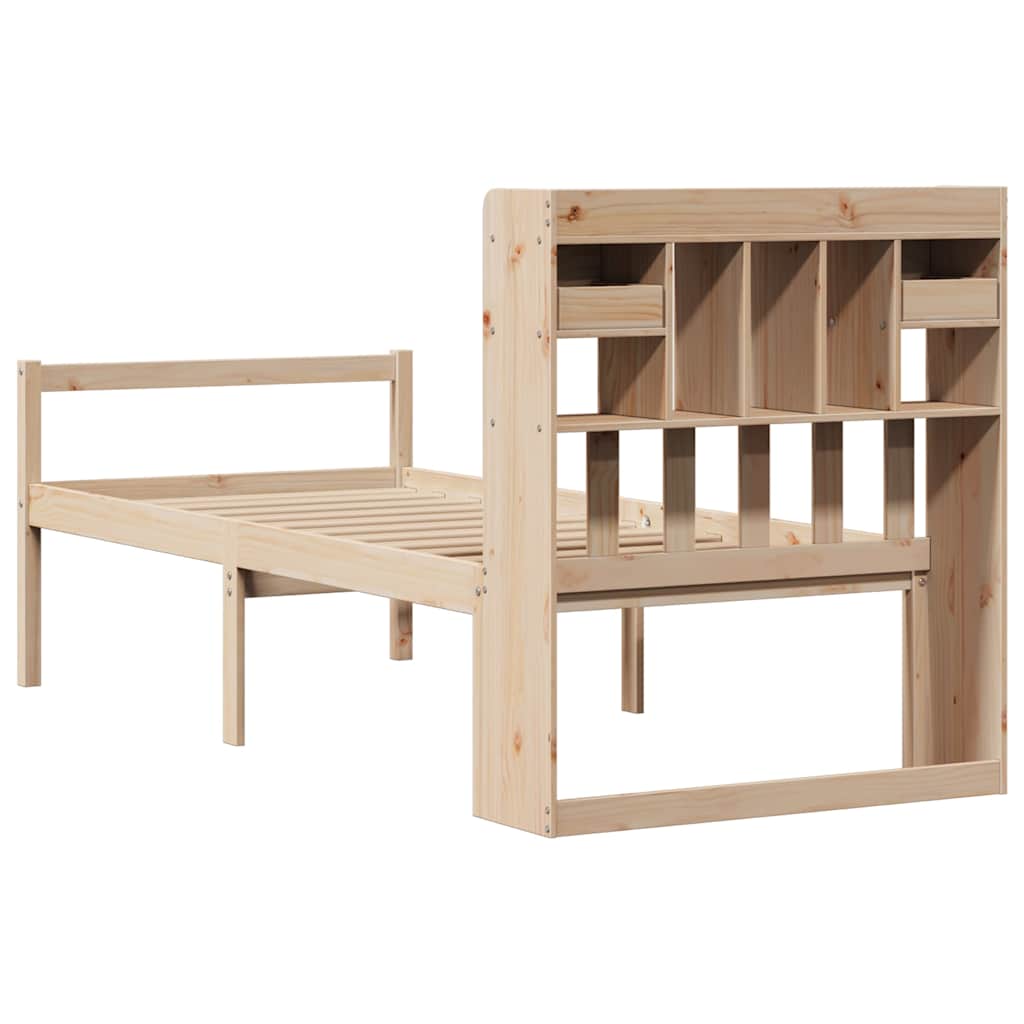 Bed met boekenkast zonder matras massief grenenhout 90x200 cm is nu te koop bij PeponiXL, paradijselijk wonen!