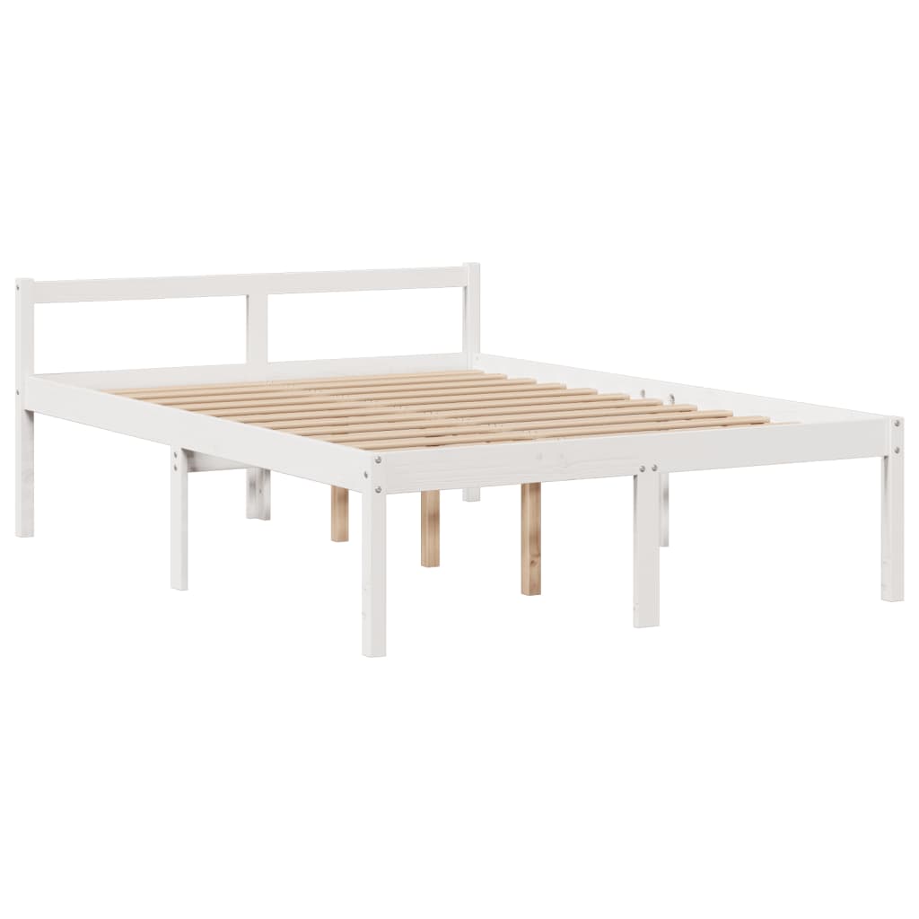 Bed met boekenkast zonder matras grenenhout wit 150x200 cm is nu te koop bij PeponiXL, paradijselijk wonen!