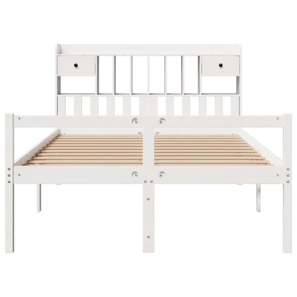 Bed met boekenkast zonder matras grenenhout wit 160x200 cm is nu te koop bij PeponiXL, paradijselijk wonen!
