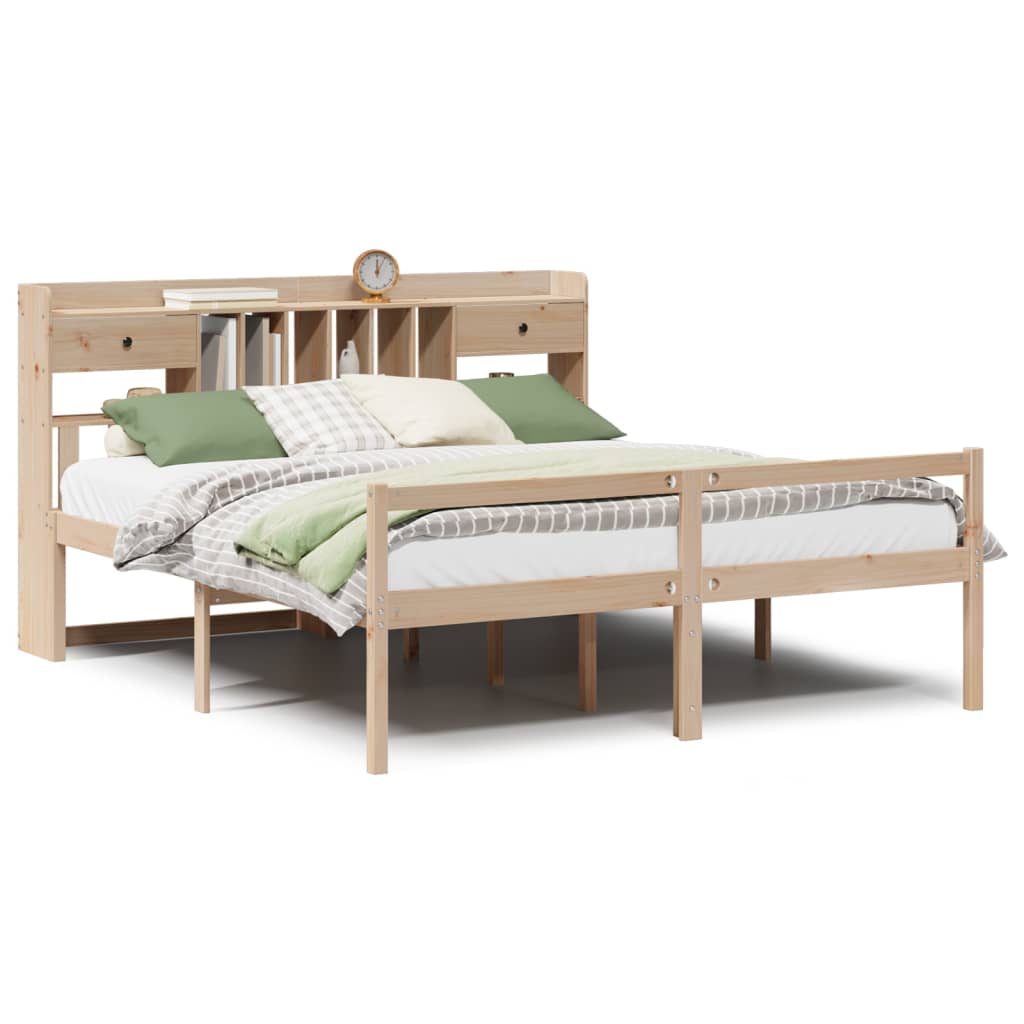 Bed met boekenkast zonder matras massief grenenhout 180x200 cm is nu te koop bij PeponiXL, paradijselijk wonen!