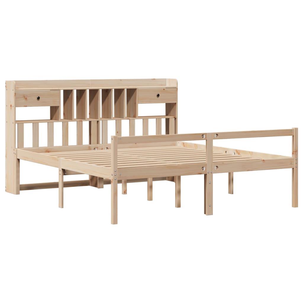 Bed met boekenkast zonder matras massief grenenhout 180x200 cm is nu te koop bij PeponiXL, paradijselijk wonen!