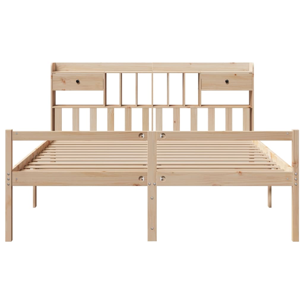 Bed met boekenkast zonder matras massief grenenhout 180x200 cm is nu te koop bij PeponiXL, paradijselijk wonen!