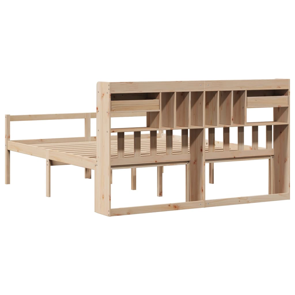 Bed met boekenkast zonder matras massief grenenhout 180x200 cm is nu te koop bij PeponiXL, paradijselijk wonen!