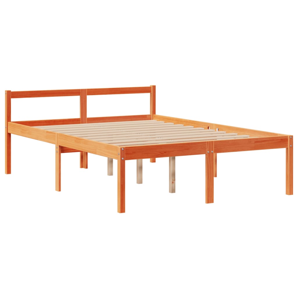 Bed met boekenkast zonder matras grenenhout wasbruin 160x200 cm is nu te koop bij PeponiXL, paradijselijk wonen!