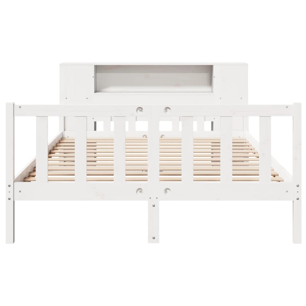 Bed met boekenkast zonder matras grenenhout wit 150x200 cm is nu te koop bij PeponiXL, paradijselijk wonen!
