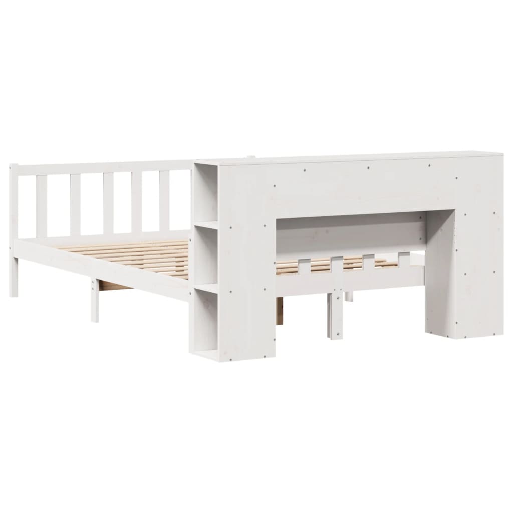 Bed met boekenkast zonder matras grenenhout wit 150x200 cm is nu te koop bij PeponiXL, paradijselijk wonen!