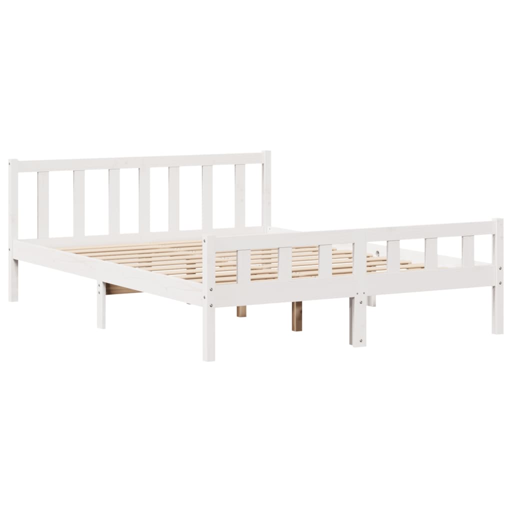 Bed met boekenkast zonder matras grenenhout wit 150x200 cm is nu te koop bij PeponiXL, paradijselijk wonen!