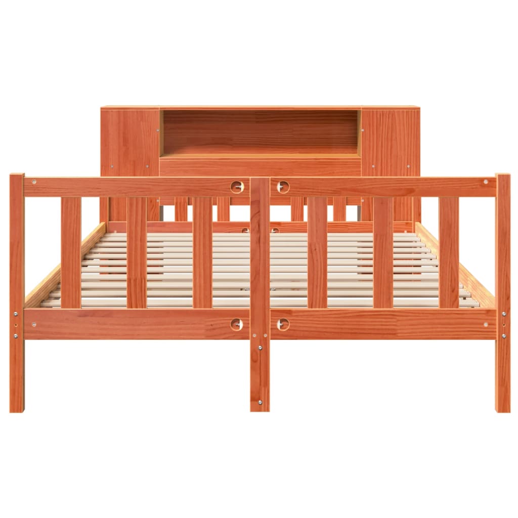 Bed met boekenkast zonder matras hout wasbruin 160x200 cm is nu te koop bij PeponiXL, paradijselijk wonen!