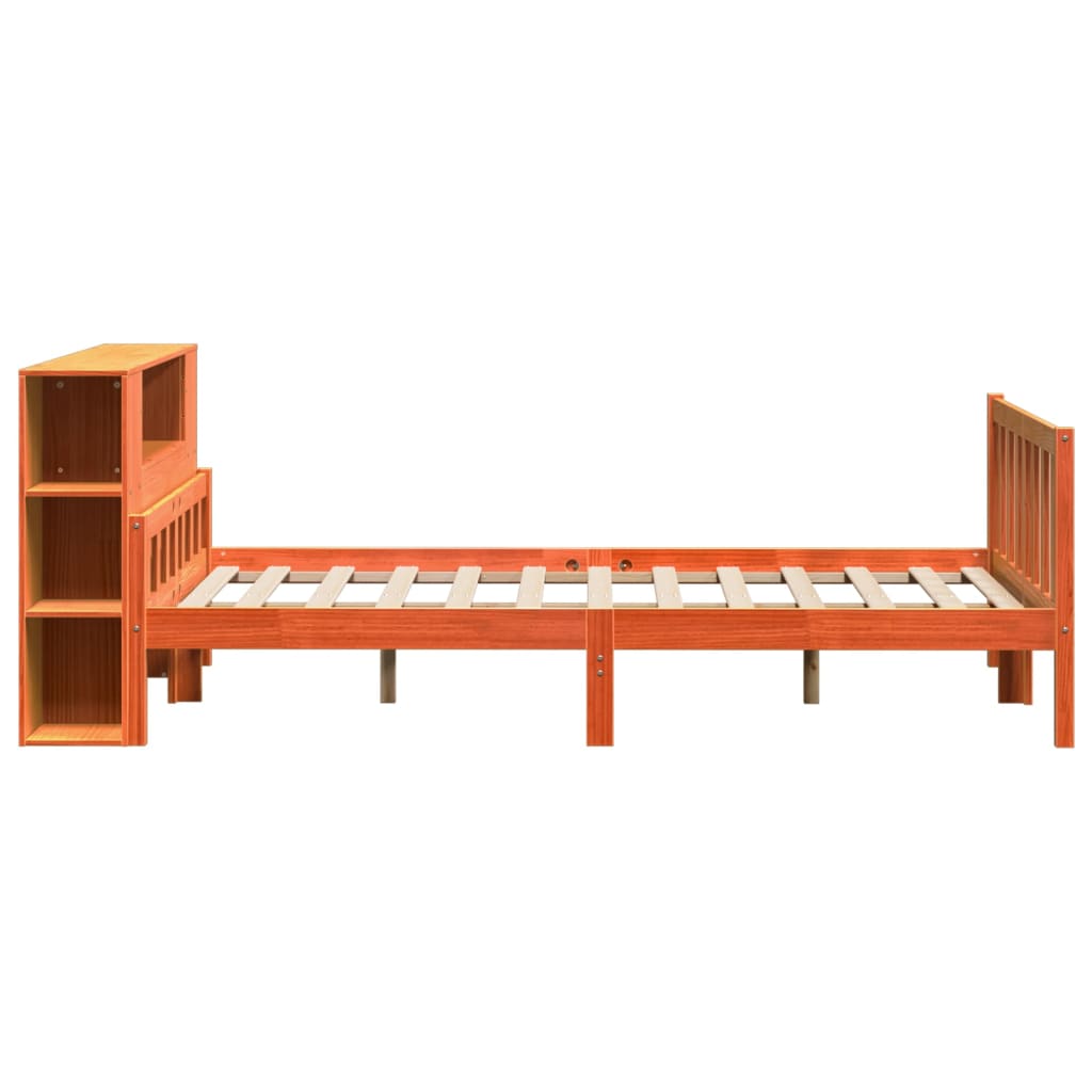 Bed met boekenkast zonder matras hout wasbruin 160x200 cm is nu te koop bij PeponiXL, paradijselijk wonen!