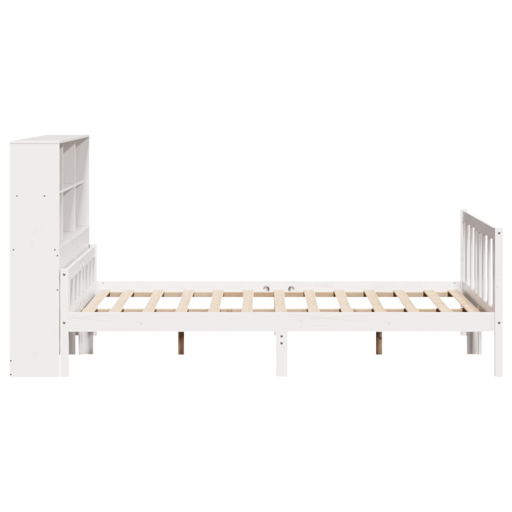 Bed met boekenkast zonder matras grenenhout wit 160x200 cm is nu te koop bij PeponiXL, paradijselijk wonen!