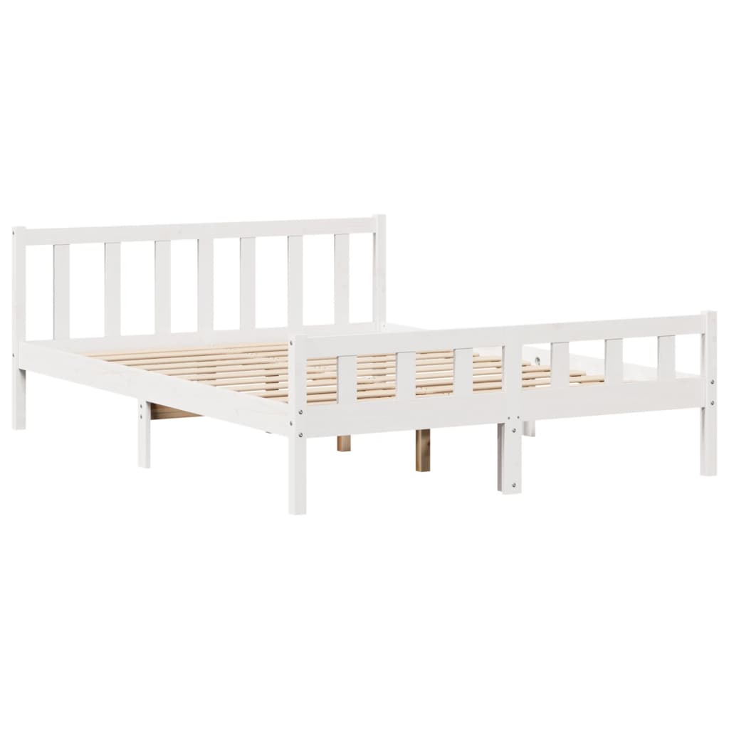 Bed met boekenkast zonder matras grenenhout wit 160x200 cm is nu te koop bij PeponiXL, paradijselijk wonen!