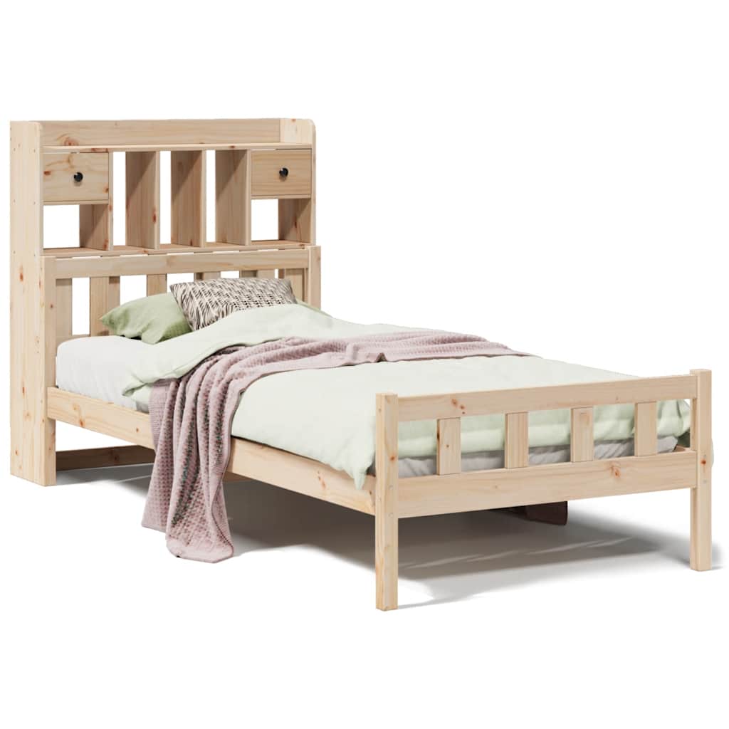 Bed met boekenkast zonder matras massief grenenhout 90x190 cm is nu te koop bij PeponiXL, paradijselijk wonen!