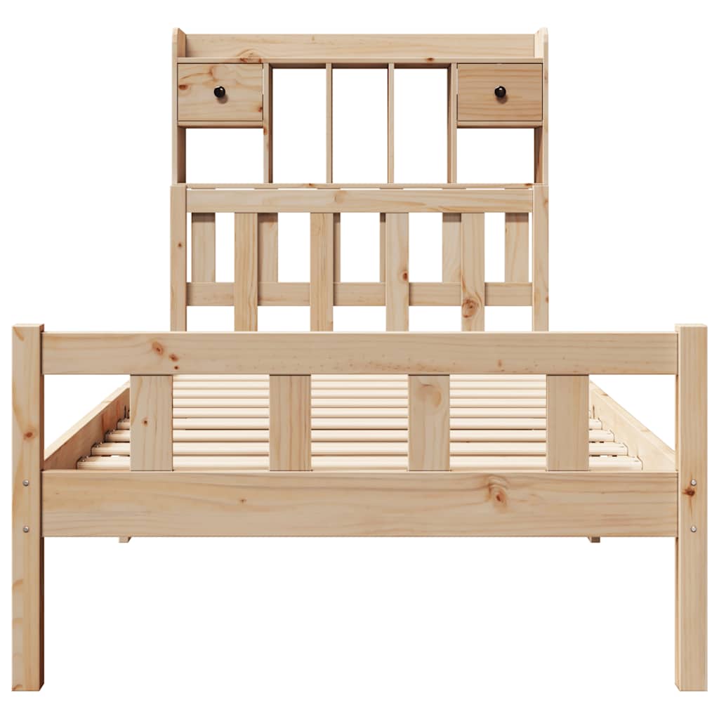 Bed met boekenkast zonder matras massief grenenhout 90x190 cm is nu te koop bij PeponiXL, paradijselijk wonen!