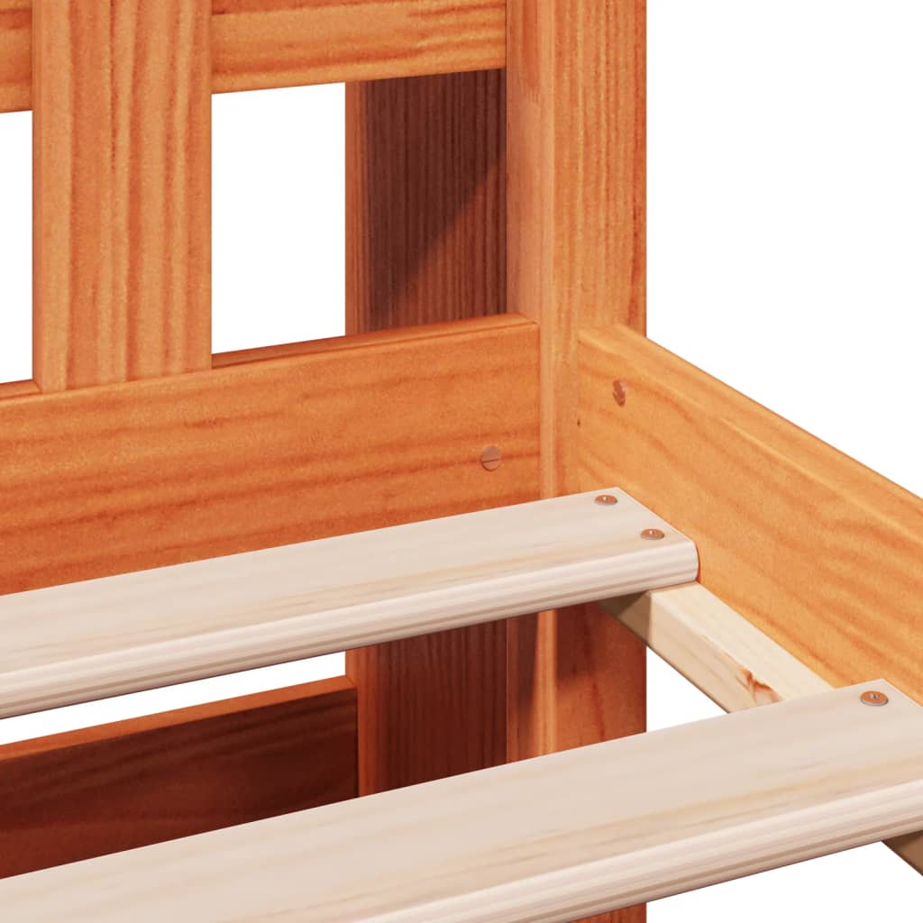 Bed met boekenkast zonder matras grenenhout wasbruin 150x200 cm is nu te koop bij PeponiXL, paradijselijk wonen!