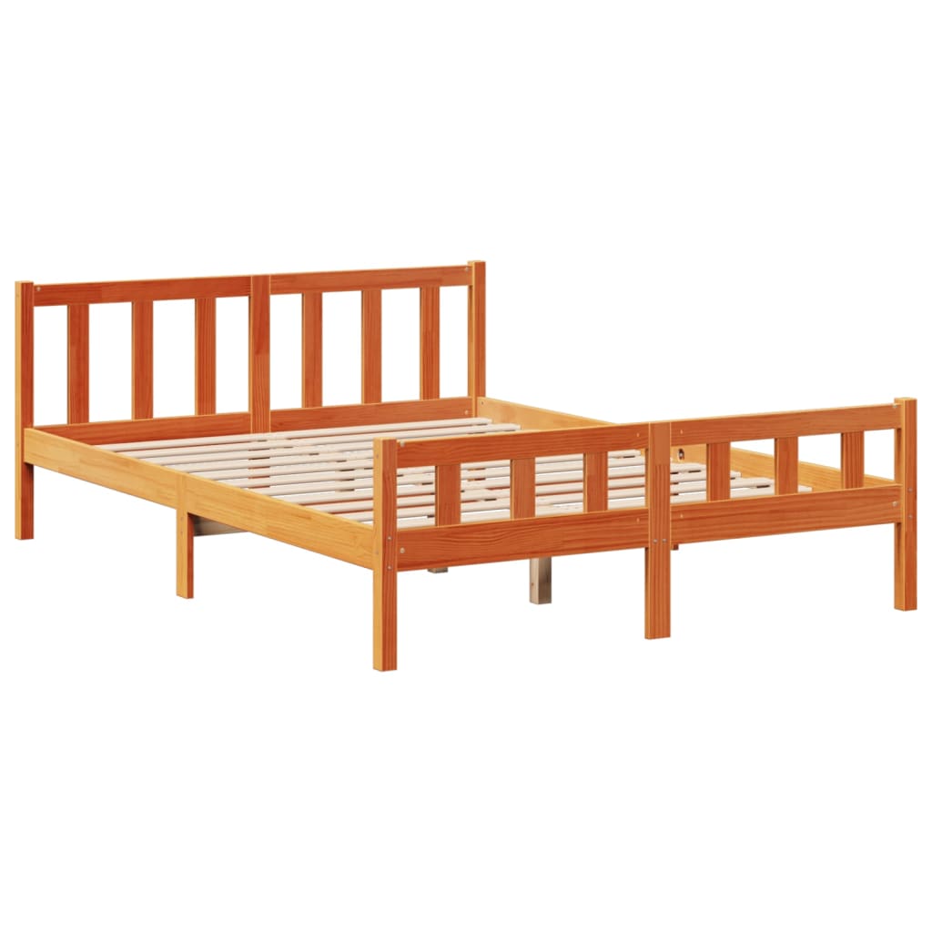 Bed met boekenkast zonder matras grenenhout wasbruin 160x200 cm is nu te koop bij PeponiXL, paradijselijk wonen!
