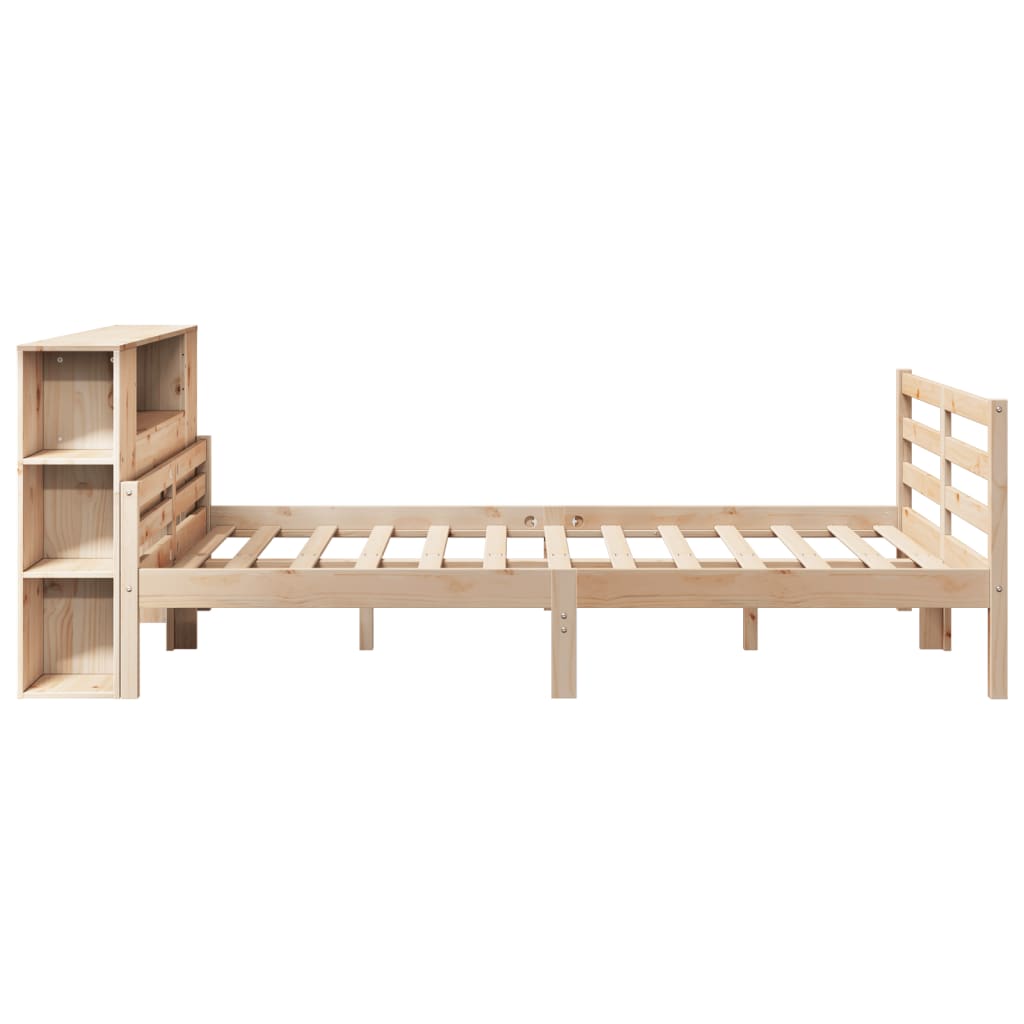 Bed met boekenkast zonder matras massief grenenhout 135x190 cm is nu te koop bij PeponiXL, paradijselijk wonen!