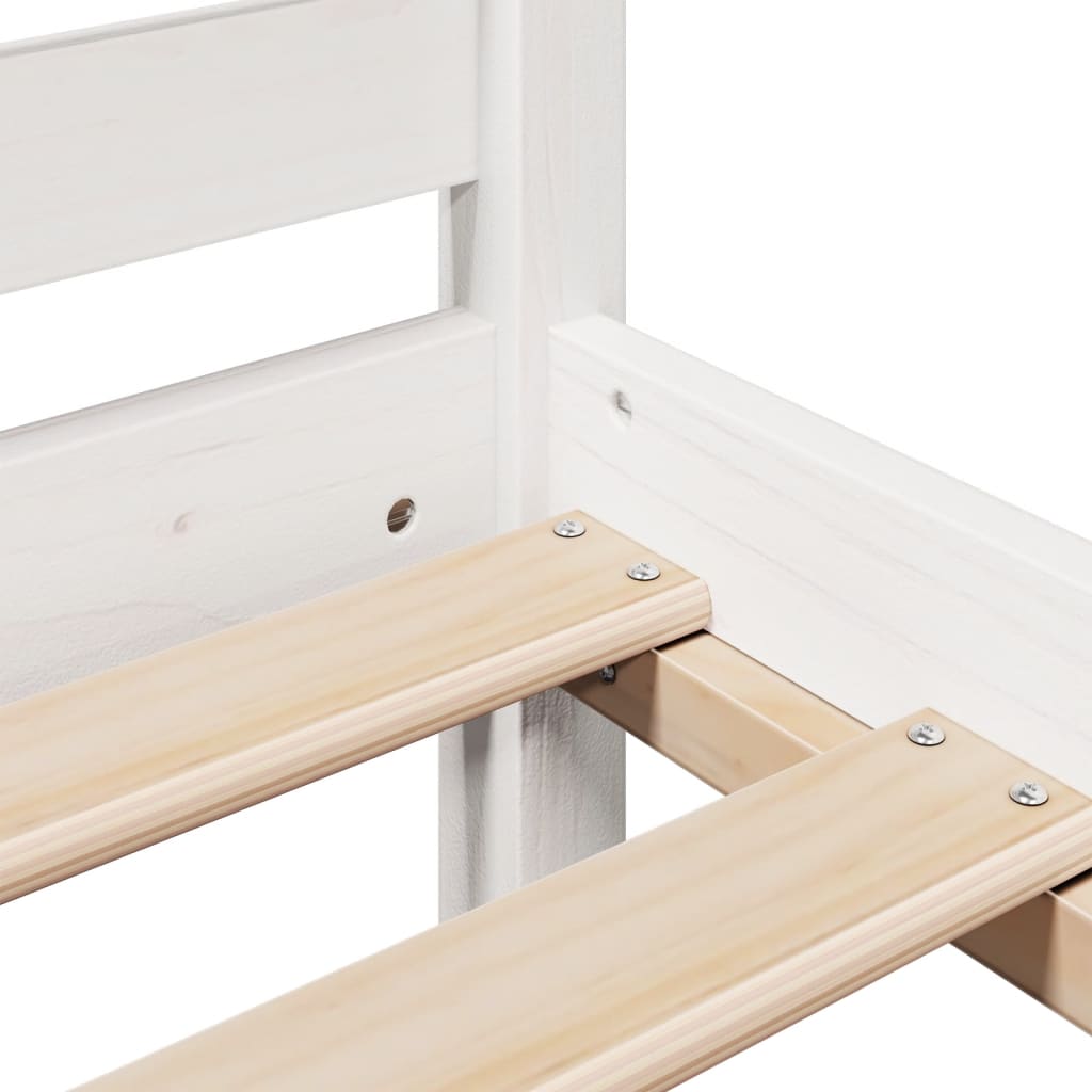 Bed met boekenkast zonder matras grenenhout wit 135x190 cm is nu te koop bij PeponiXL, paradijselijk wonen!