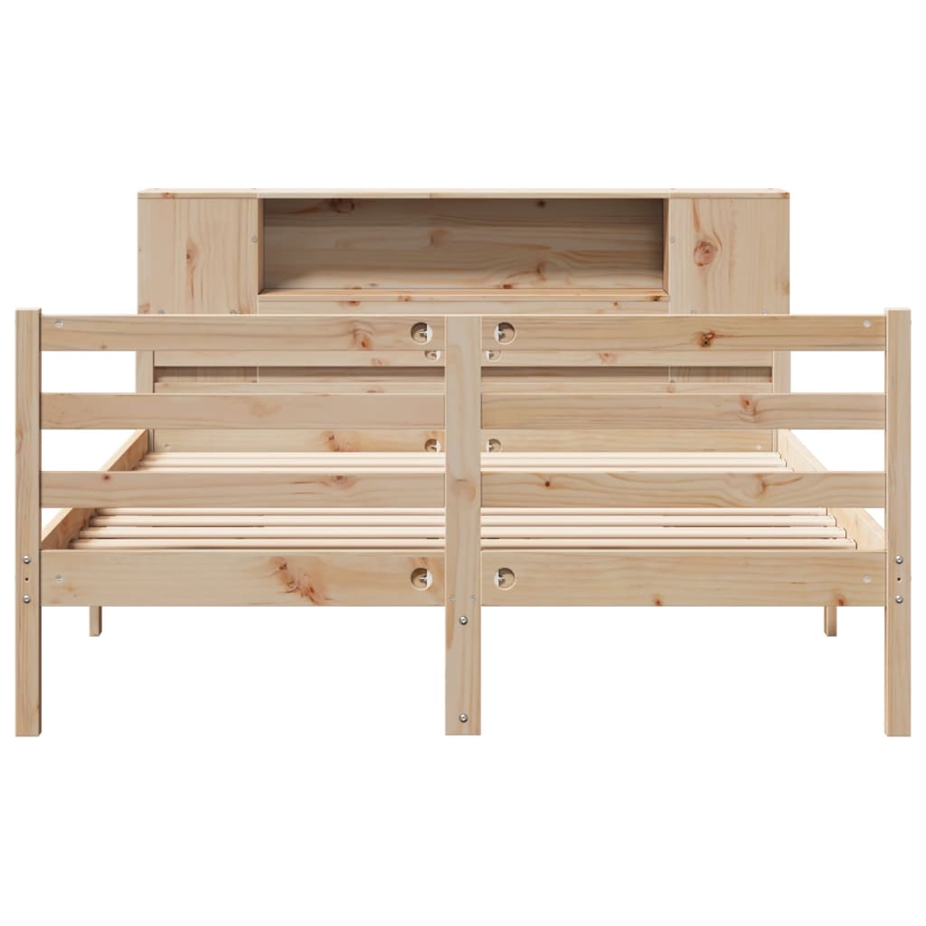 Bed met boekenkast zonder matras massief grenenhout 150x200 cm