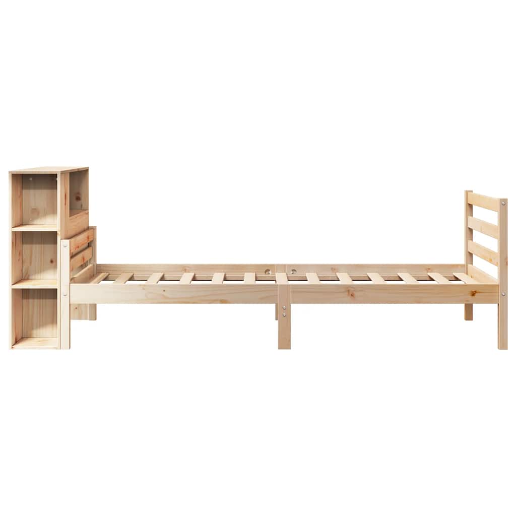 Bed met boekenkast zonder matras massief grenenhout 100x200 cm is nu te koop bij PeponiXL, paradijselijk wonen!