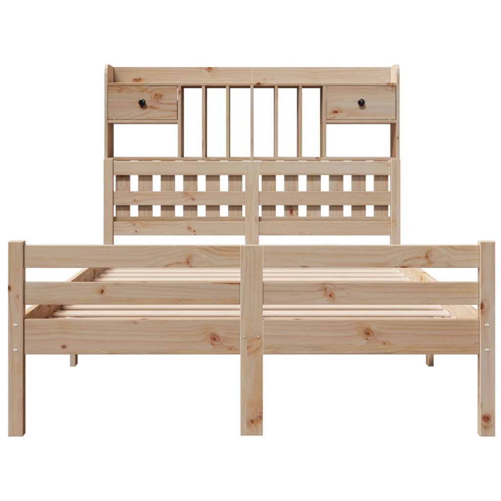 Bed met boekenkast zonder matras massief grenenhout 135x190 cm is nu te koop bij PeponiXL, paradijselijk wonen!