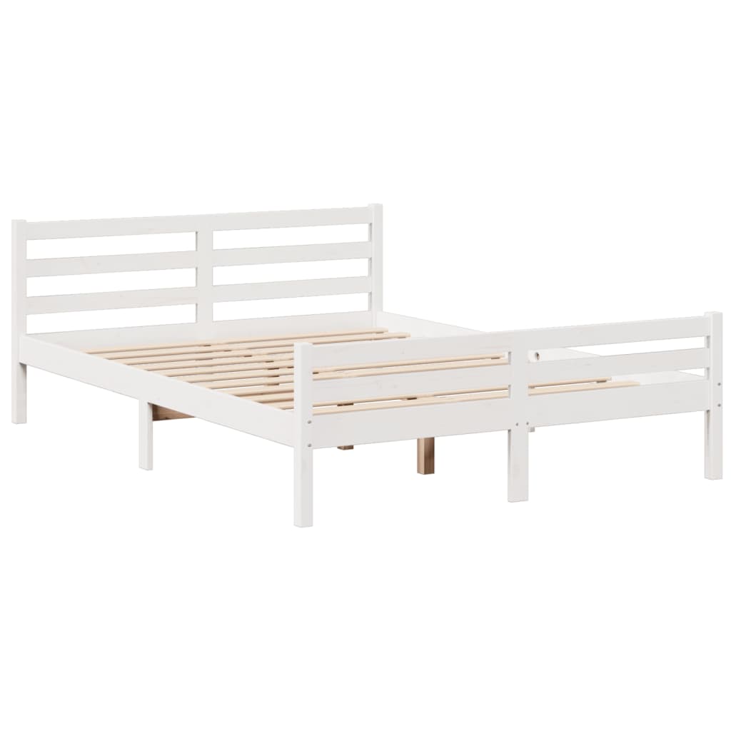 Bed met boekenkast zonder matras grenenhout wit 140x200 cm is nu te koop bij PeponiXL, paradijselijk wonen!