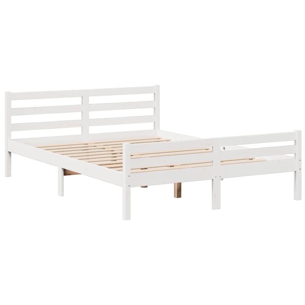 Bed met boekenkast zonder matras grenenhout wit 150x200 cm is nu te koop bij PeponiXL, paradijselijk wonen!