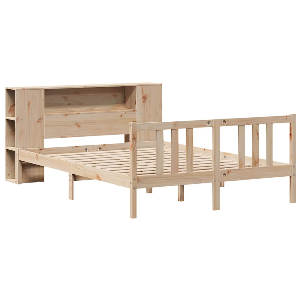 Bed met boekenkast zonder matras massief grenenhout 135x190 cm is nu te koop bij PeponiXL, paradijselijk wonen!